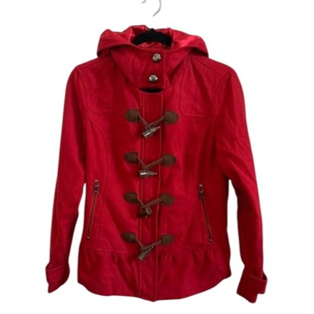 HYDRAULIC Juniors Kids Girls‎ Fire Engine Red Toggle Hooded Jacket Size L